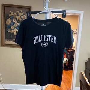 Hollister Black T-Shirt with White Text